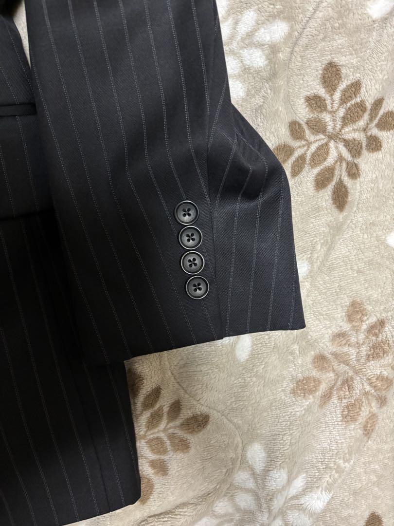 高級Brooks Brothers1818ラインウール100ブラックストライプ