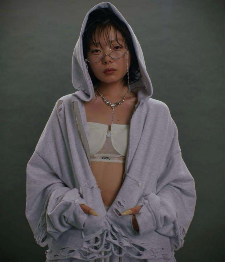 トップス neith. Layered Crush Hoodie(Gray)