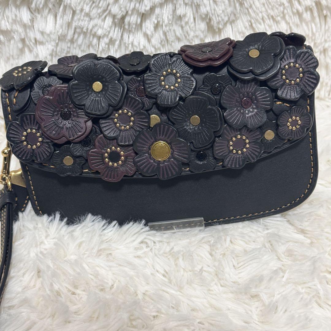 COACH コーチ ティーローズ 長財布 クラッチバッグ ブラック