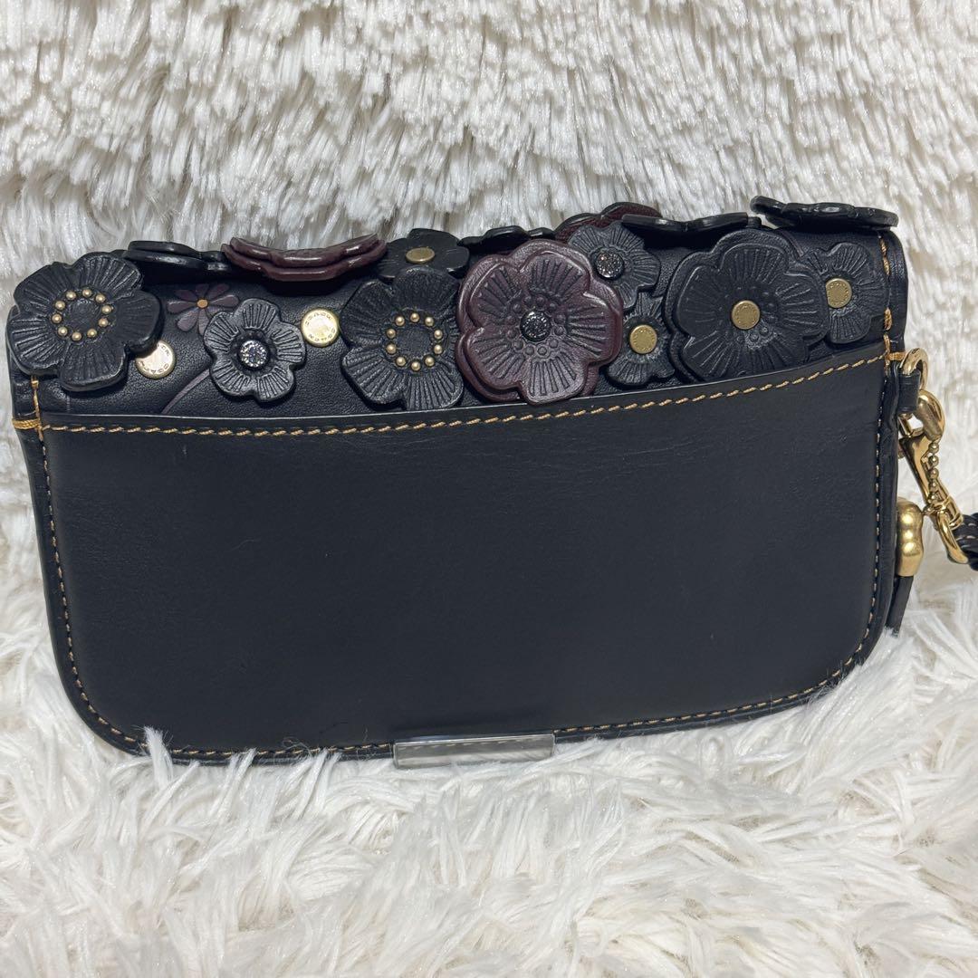 COACH コーチ ティーローズ 長財布 クラッチバッグ ブラック