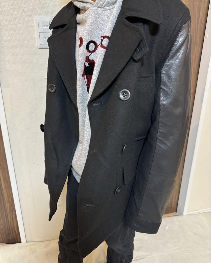 JACK AND JONES メンズコート　ジャケット　レザー切替170/92A