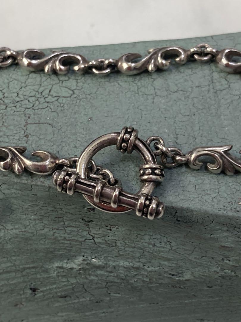 [c-3] Silver925 / 16g アラベスクチェーン Tバー ブレス