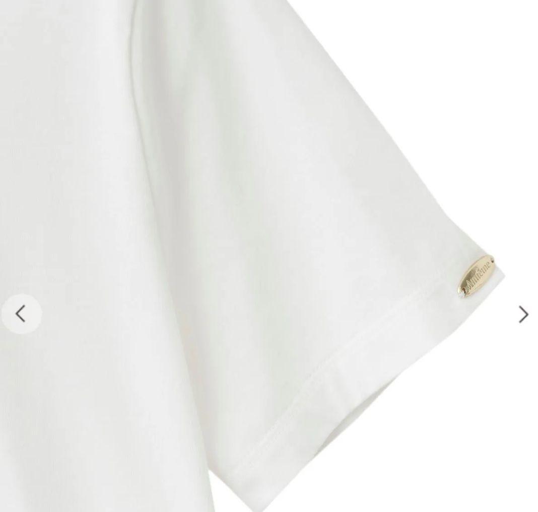 Aimeine エメイン ドレープコンパクトTシャツ ホワイト