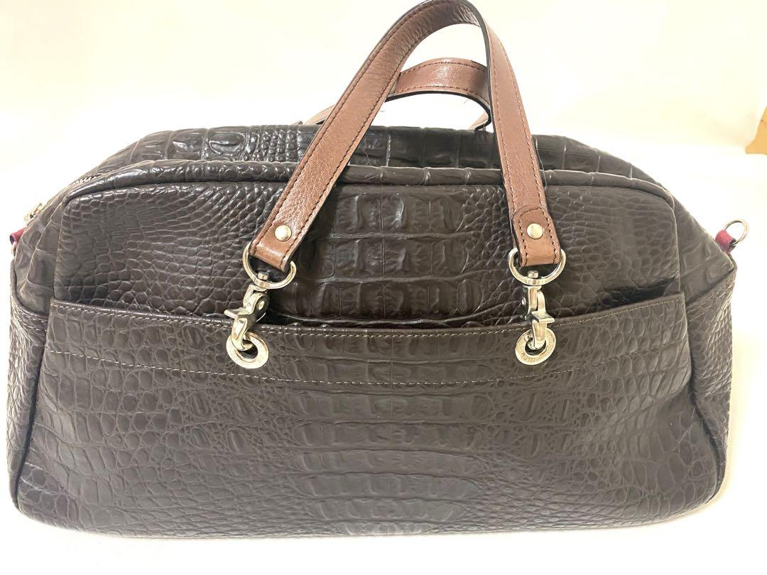 un jour un sac アンジュールアンサック ワニ風ボストンバッグ