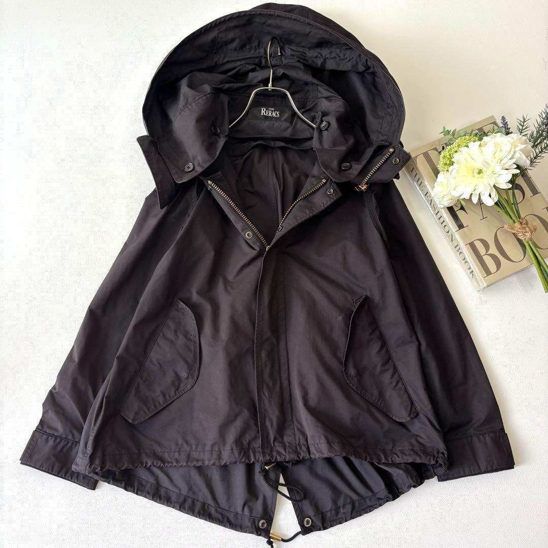 【美品】ザ リラクス マウンテンパーカー ドローコード 36 ブラック 黒