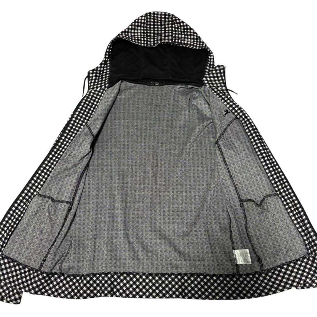 美品⭐︎バーバリーブラックレーベル　パーカー　チェック　黒　3
