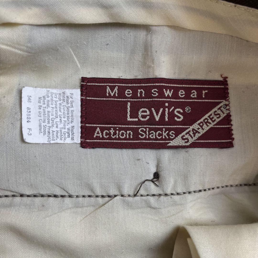 希少USA製 LEVIS アクションスラックス 80s ブラウン 1460