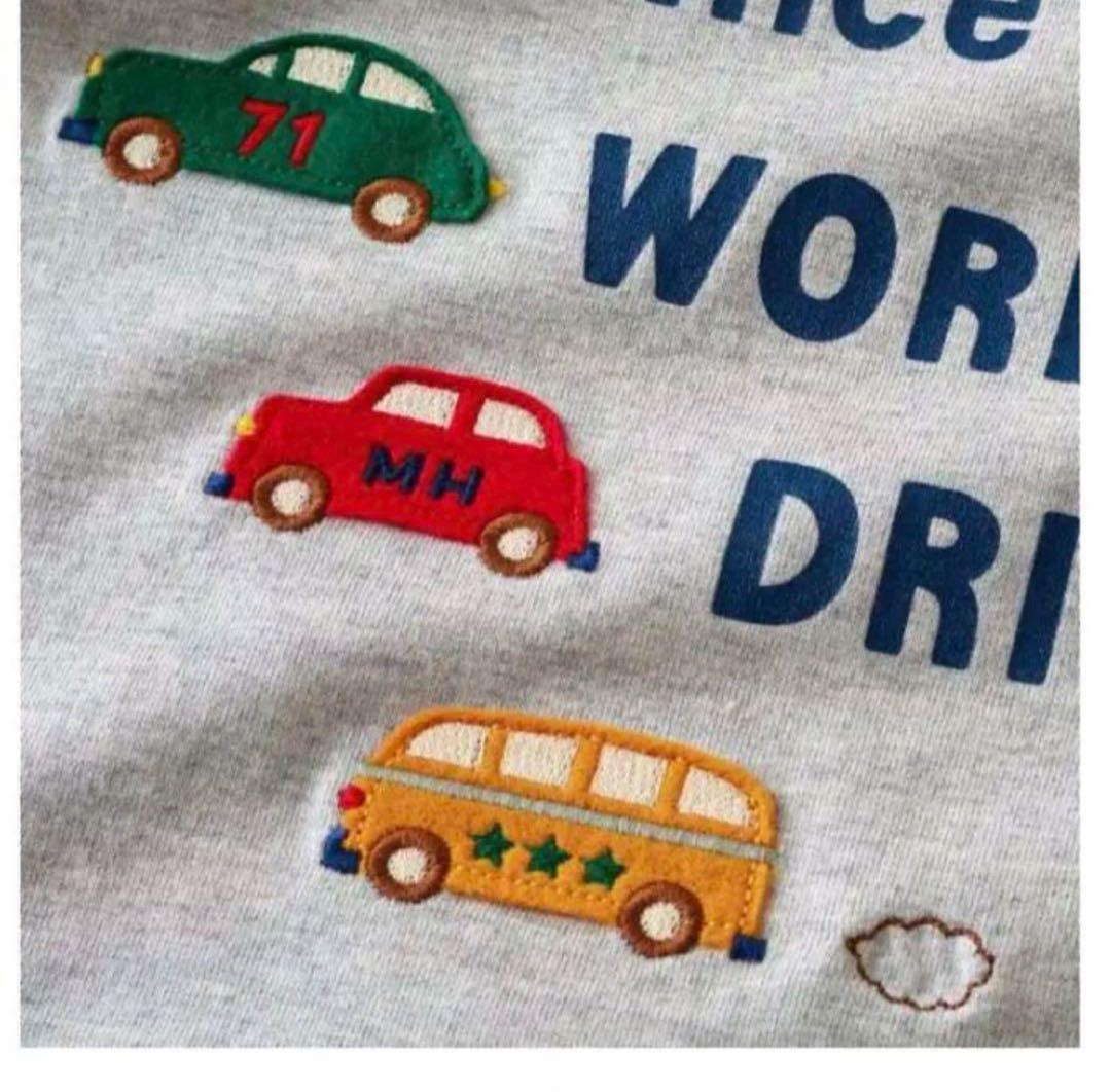 ★ミキハウス★半袖Ｔシャツ★140★豪華な車やエンブレムのワッペン★日本製★赤