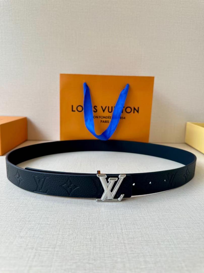 LOUIS VUITTON レザー ベルト ブラック LOUIS VUITTON レザーベルト ブラック サイズ90/36