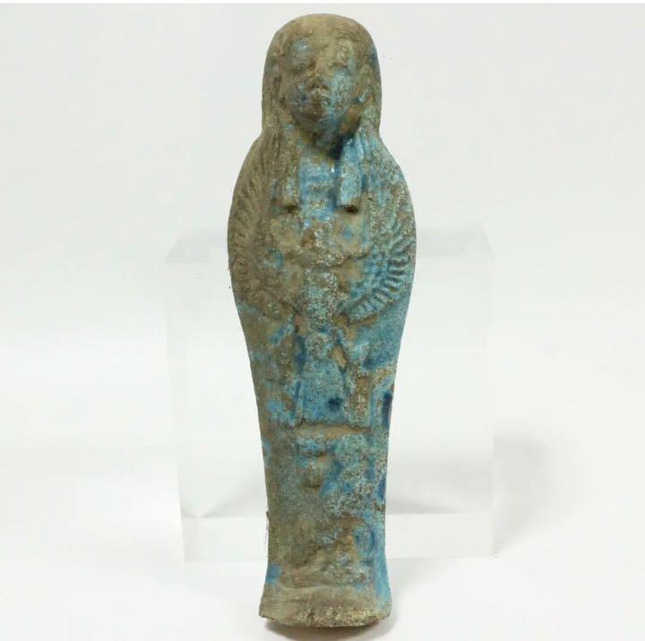 古代エジプト ウシャブティ 骨董品 置物 ファイアンス 30-997
