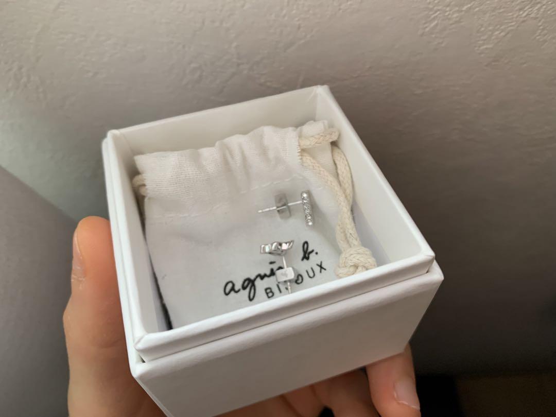 agnès b. シルバー スタッドピアス