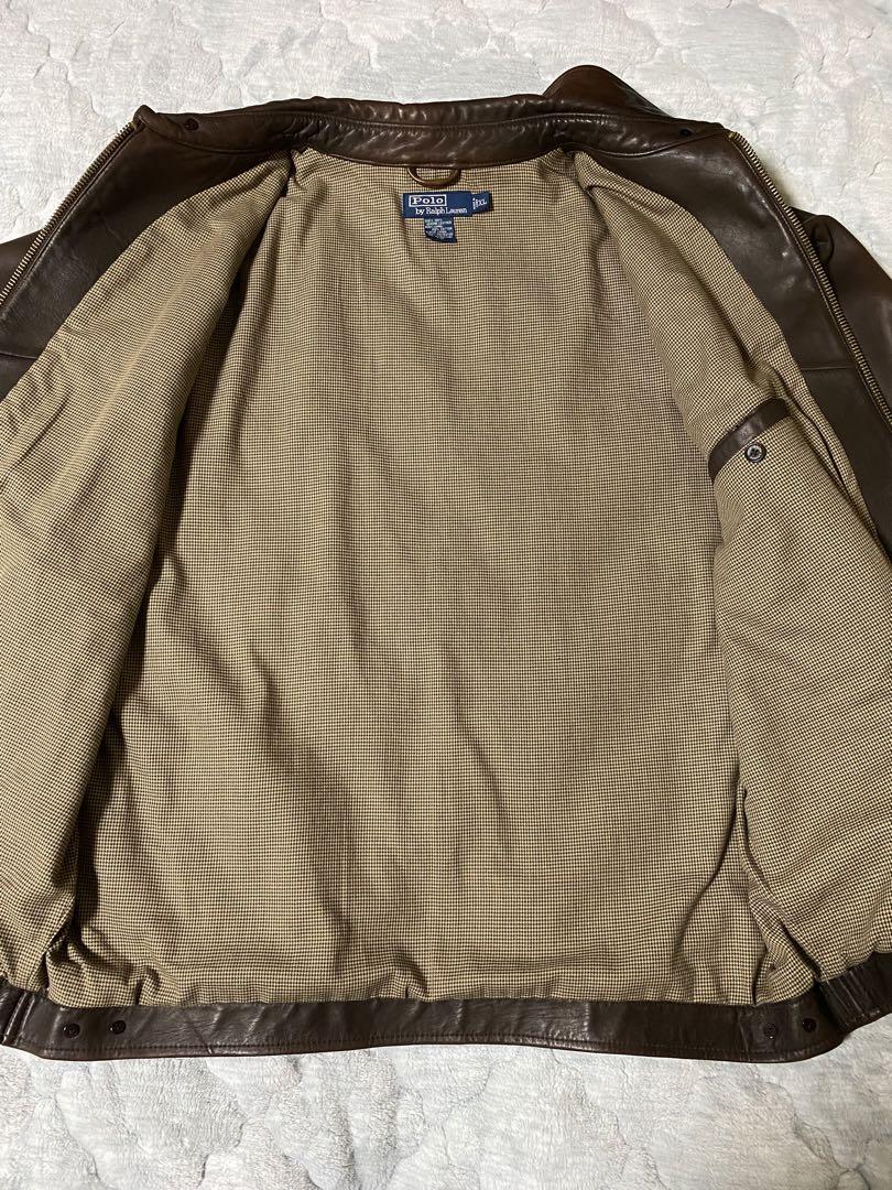 90s Polo by Ralph Laurenレザージャケット ブラウン　XL