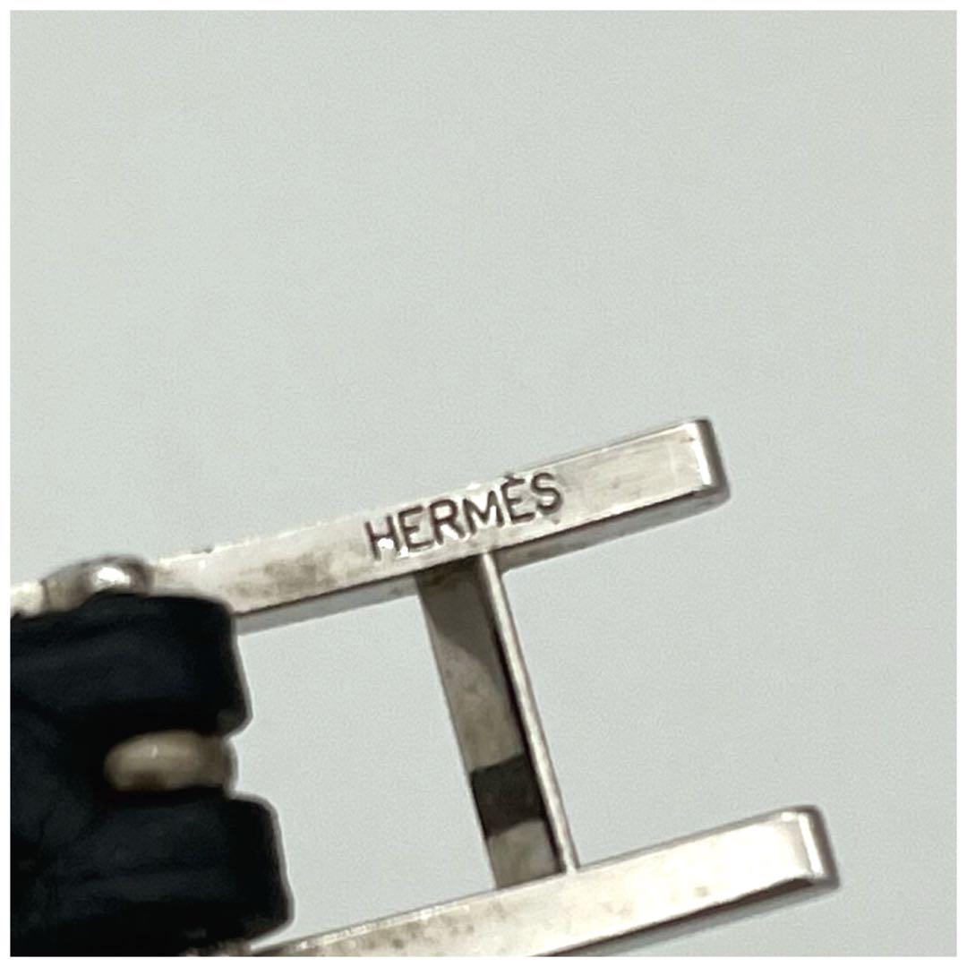【美品】エルメス HERMES ブレスレット アピ3 ブラック シルバー金具