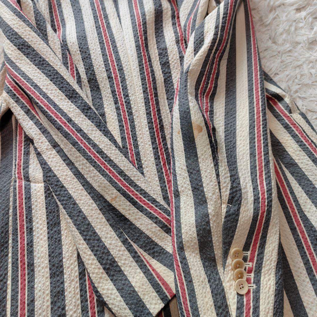 LARDINI ラルディーニ テーラードジャケット ストライプ ウール コットン