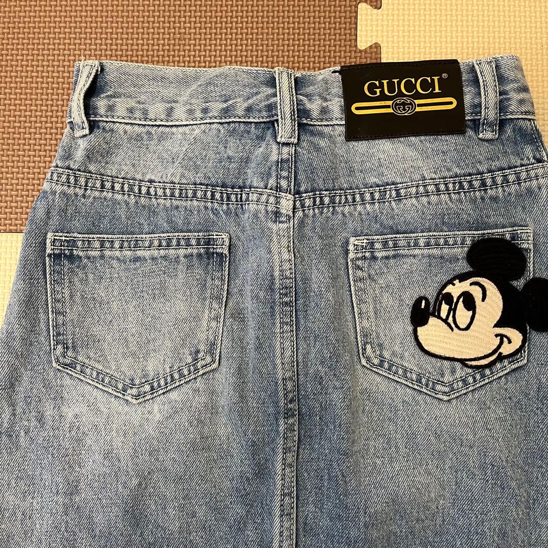 GUCCI x DISNEY デニムスカート　グッチミッキーデニムスカート