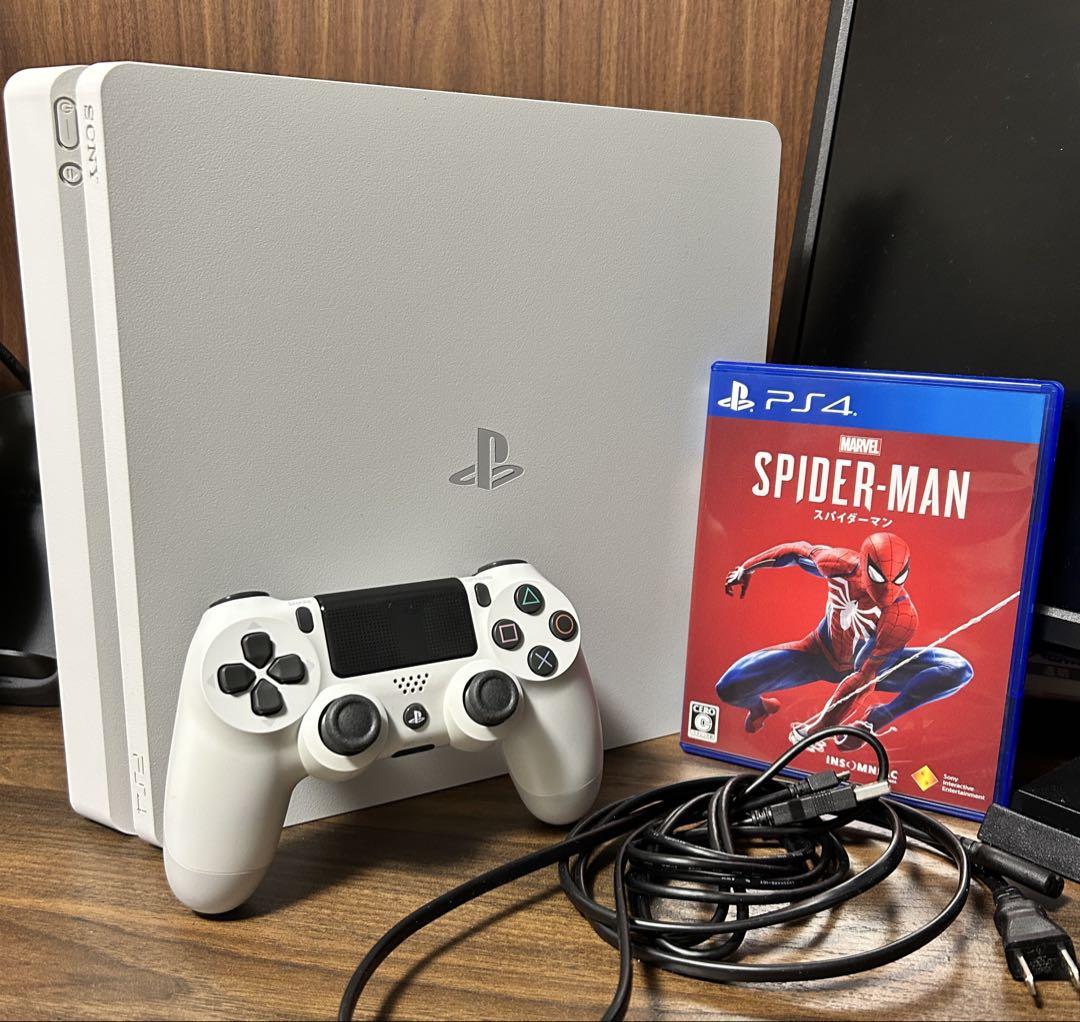 Sony PS4 ホワイト コントローラー付き スパイダーマン