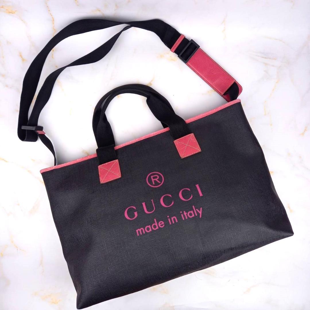GUCCI　グッチ　トートバッグ　ショルダーバッグ　レザー　2way　ブラック