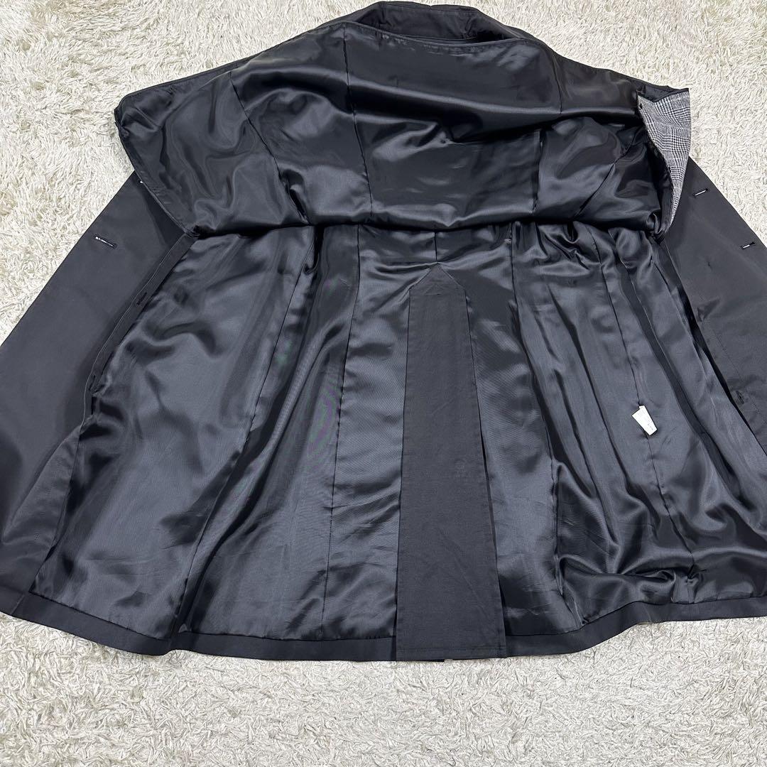 【美品•3XL】INDIVI トレンチコート　ブラック　ライナー　千鳥