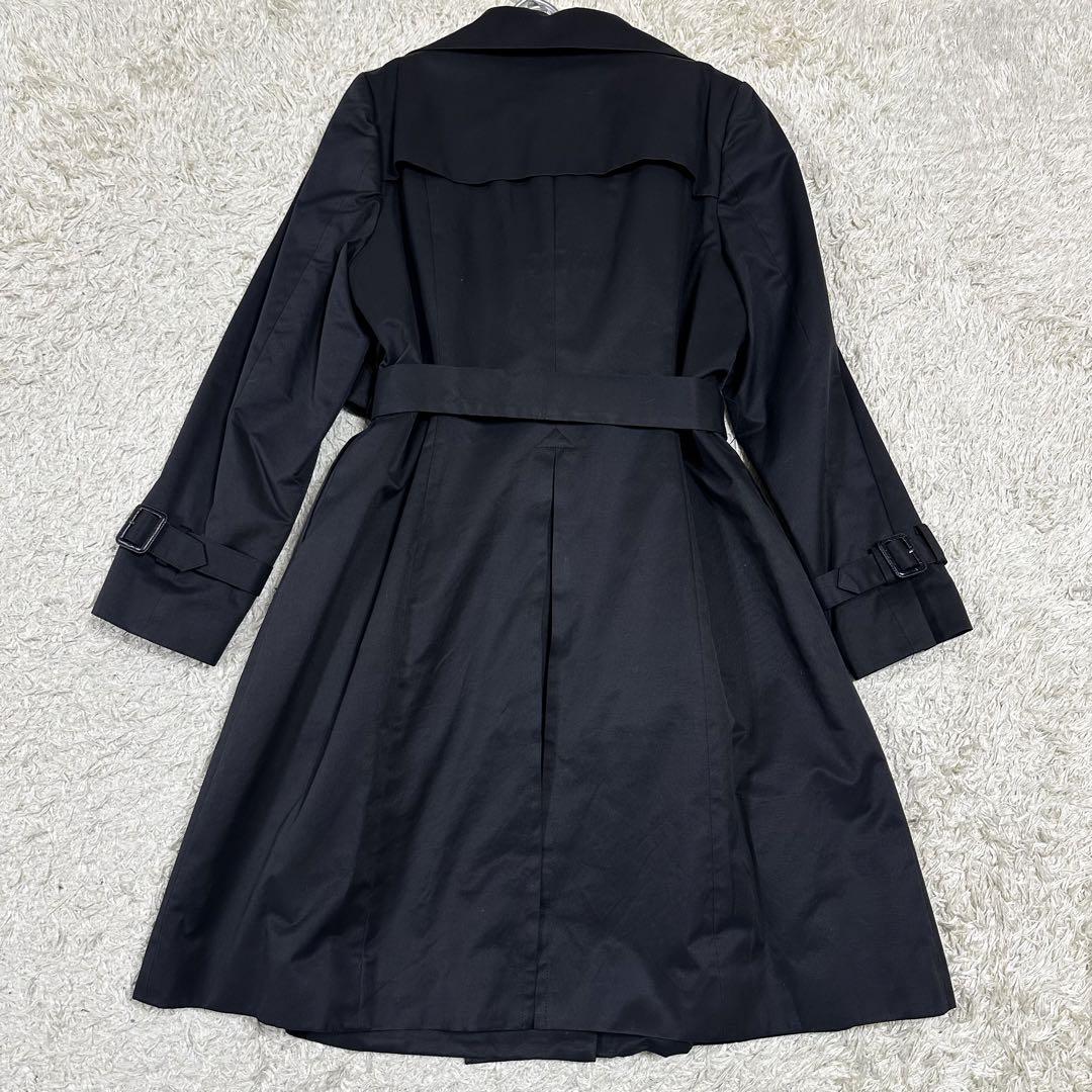 【美品•3XL】INDIVI トレンチコート　ブラック　ライナー　千鳥