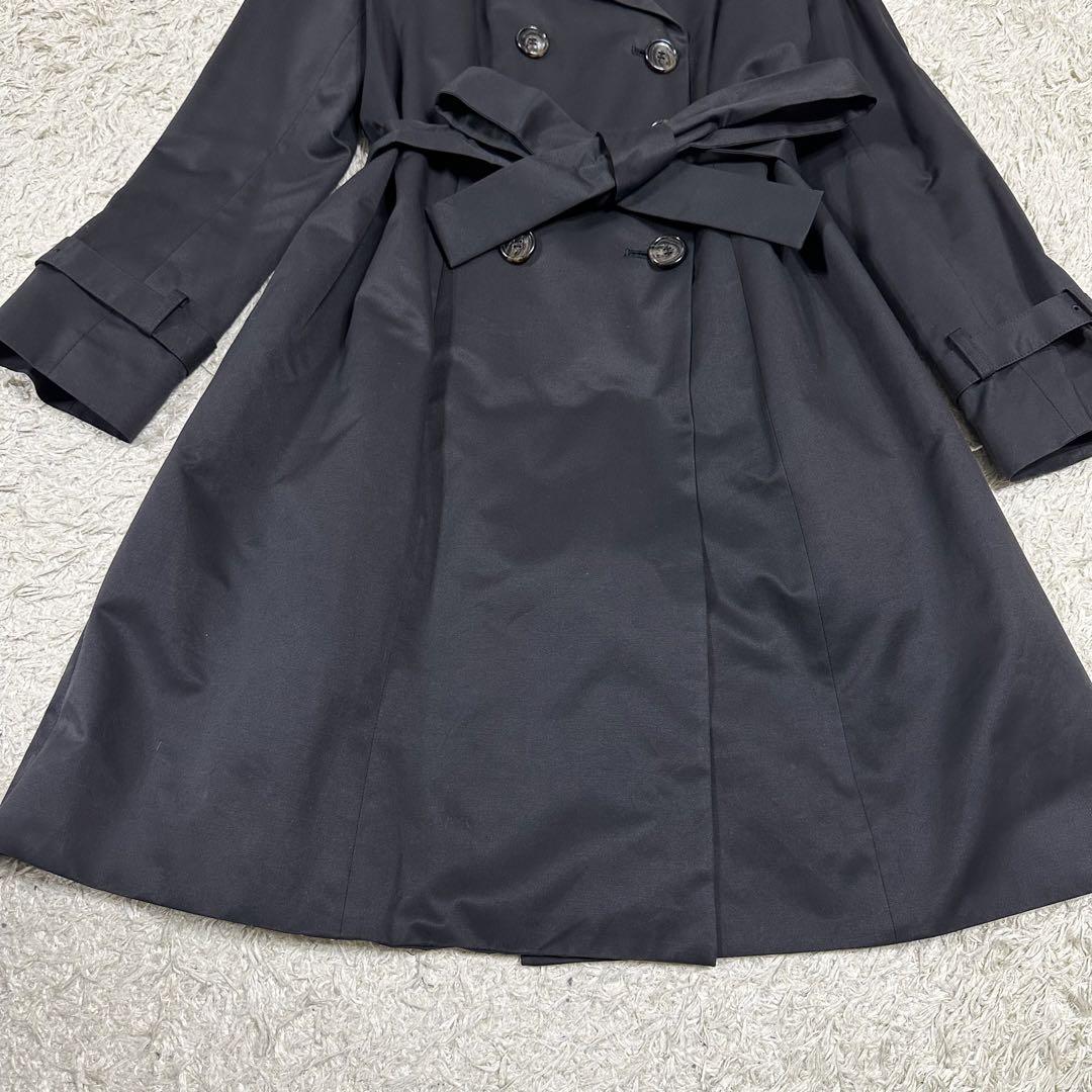 【美品•3XL】INDIVI トレンチコート　ブラック　ライナー　千鳥