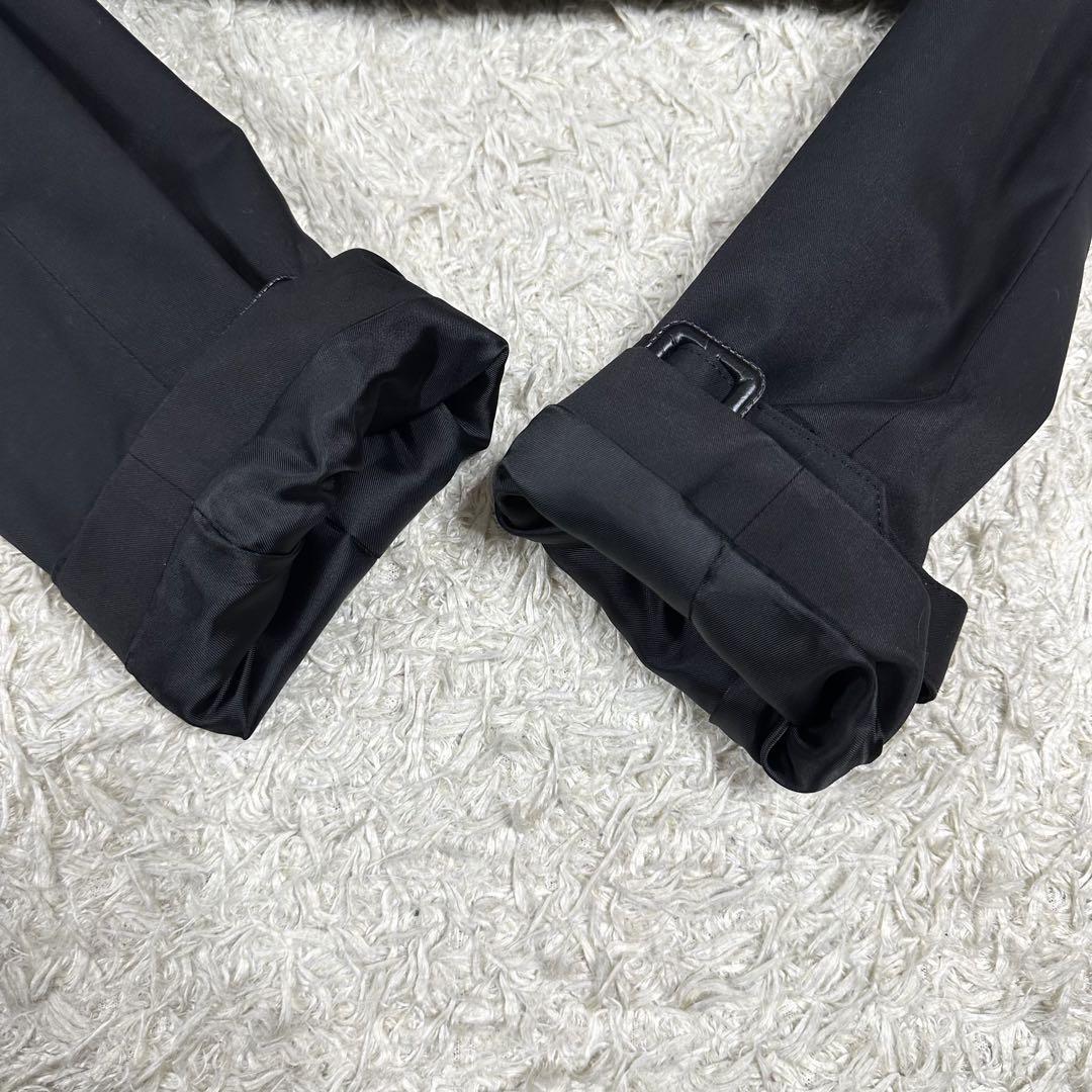 【美品•3XL】INDIVI トレンチコート　ブラック　ライナー　千鳥