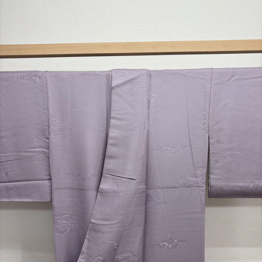 kk211 色無地しつけ糸付き 正絹 広襟 紋無し