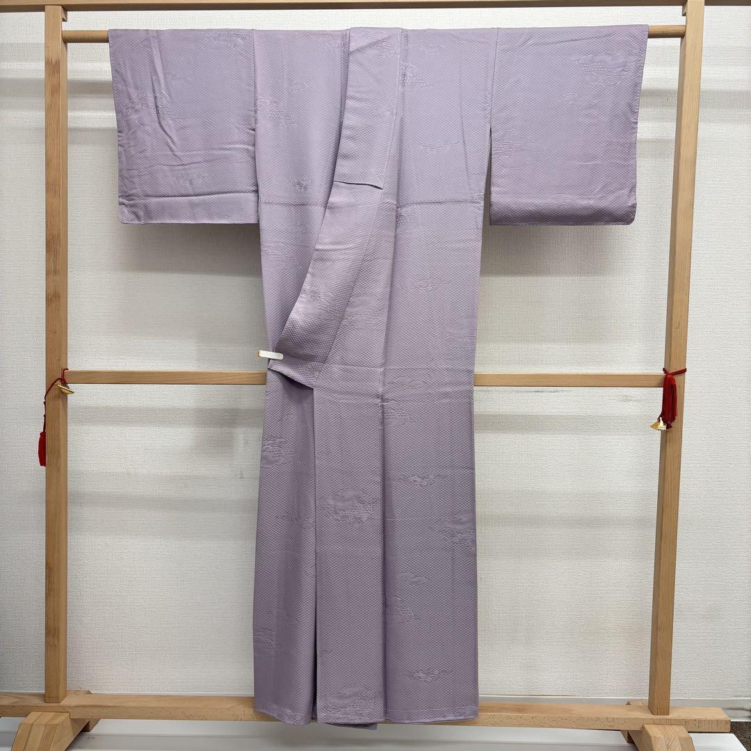 kk211 色無地しつけ糸付き 正絹 広襟 紋無し