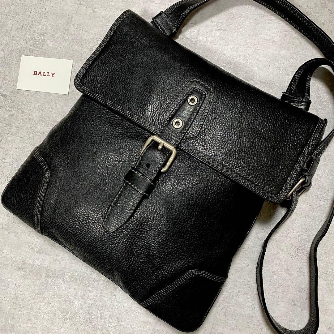 極美品✨BALLY バリー ショルダーバッグ ボディバッグ オールレザー 黒