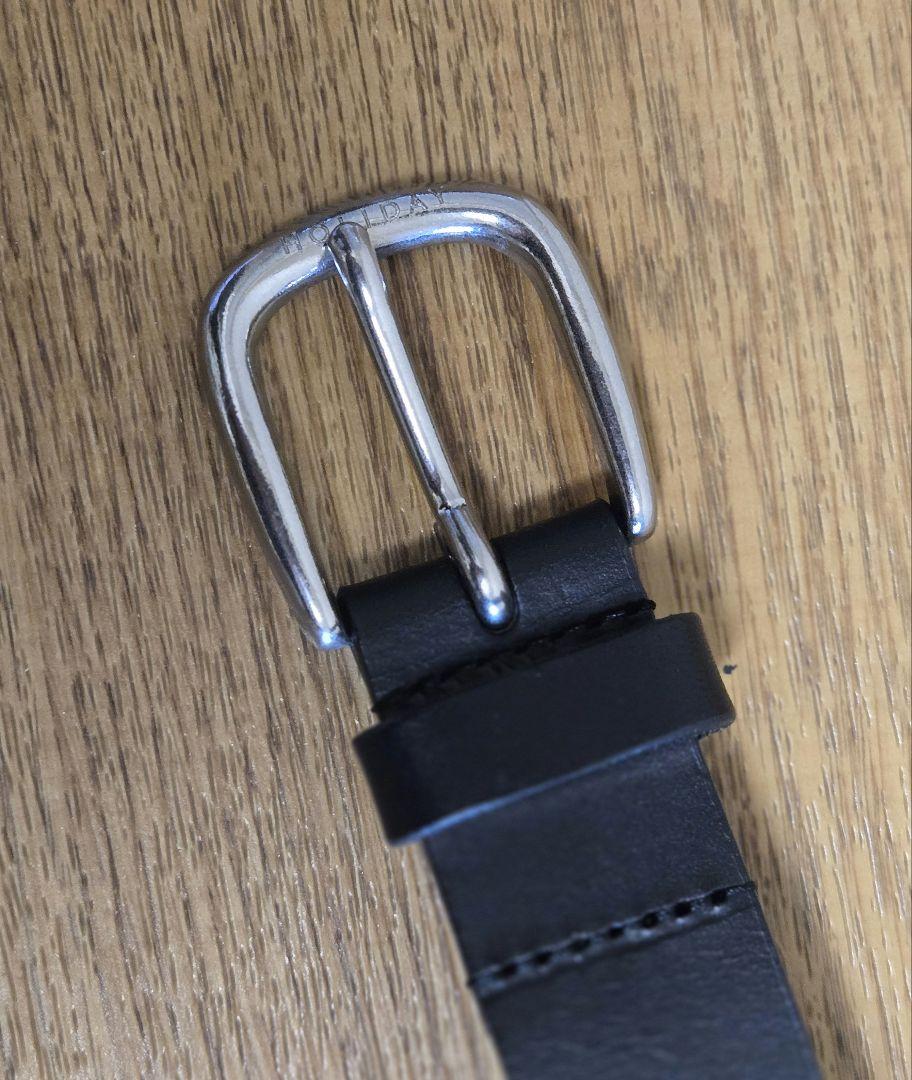 HOLIDAY LEATHER BELT レザーベルト BLACK×SILVER