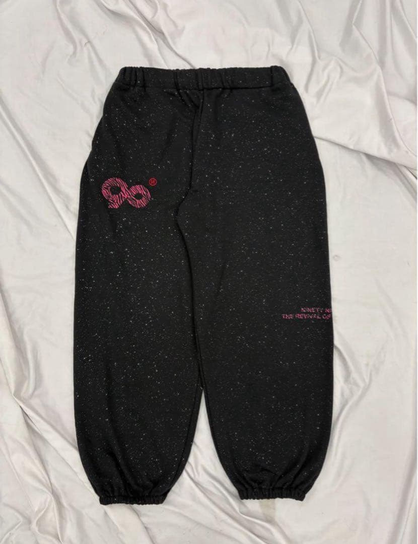 90 girl Logo Glitter Sweat Pants pink S