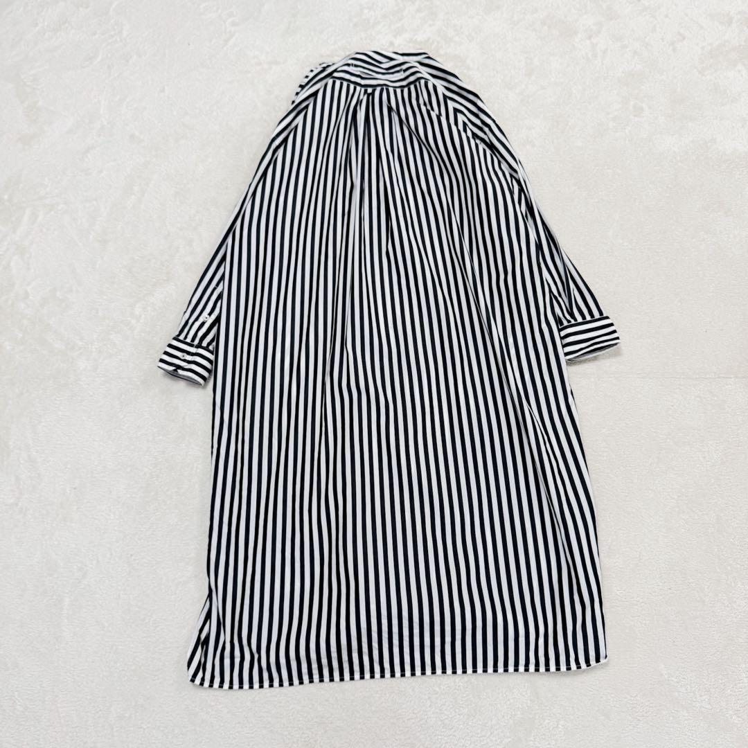美品 ティッカ スピックアンドスパン 別注 ロングシャツワンピース ストライプ