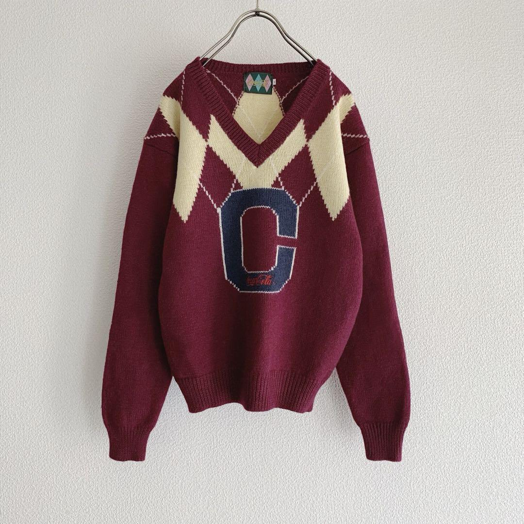 古着“CocaCola” Vintage Argyle Sweater