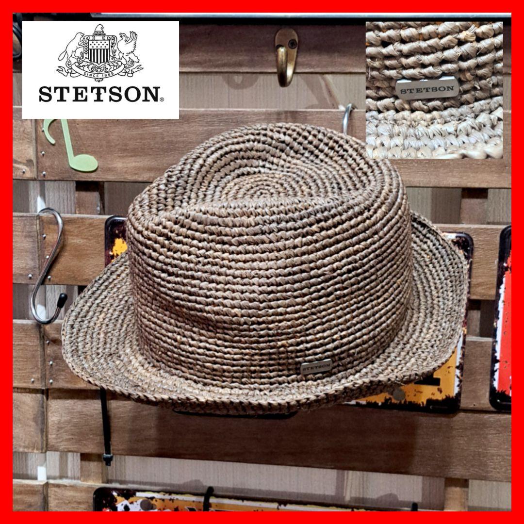 STETSON ステットソン　ロゴプレート　中折れ　パナマハット