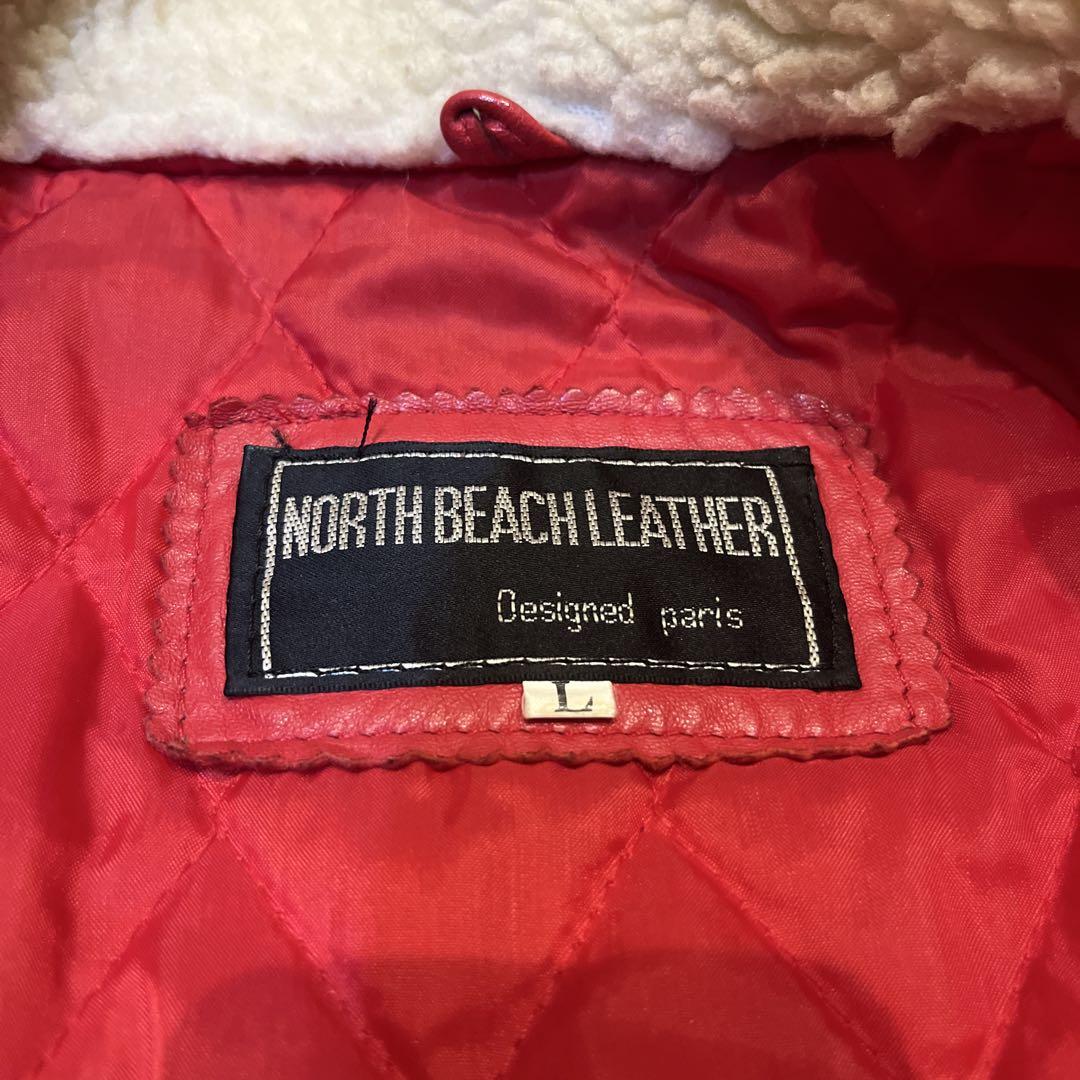 【現品限り一斉値下げ！】 レッドレザーダブルブレストジャケット NORTH BEACH LEATHER ジャケット・アウター