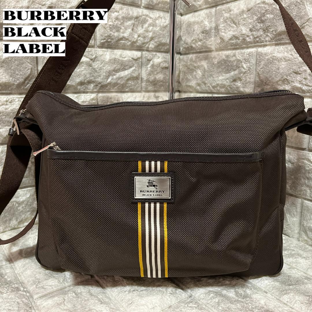 極美品 Burberry BLACK LABEL トート ショルダー ストライプ