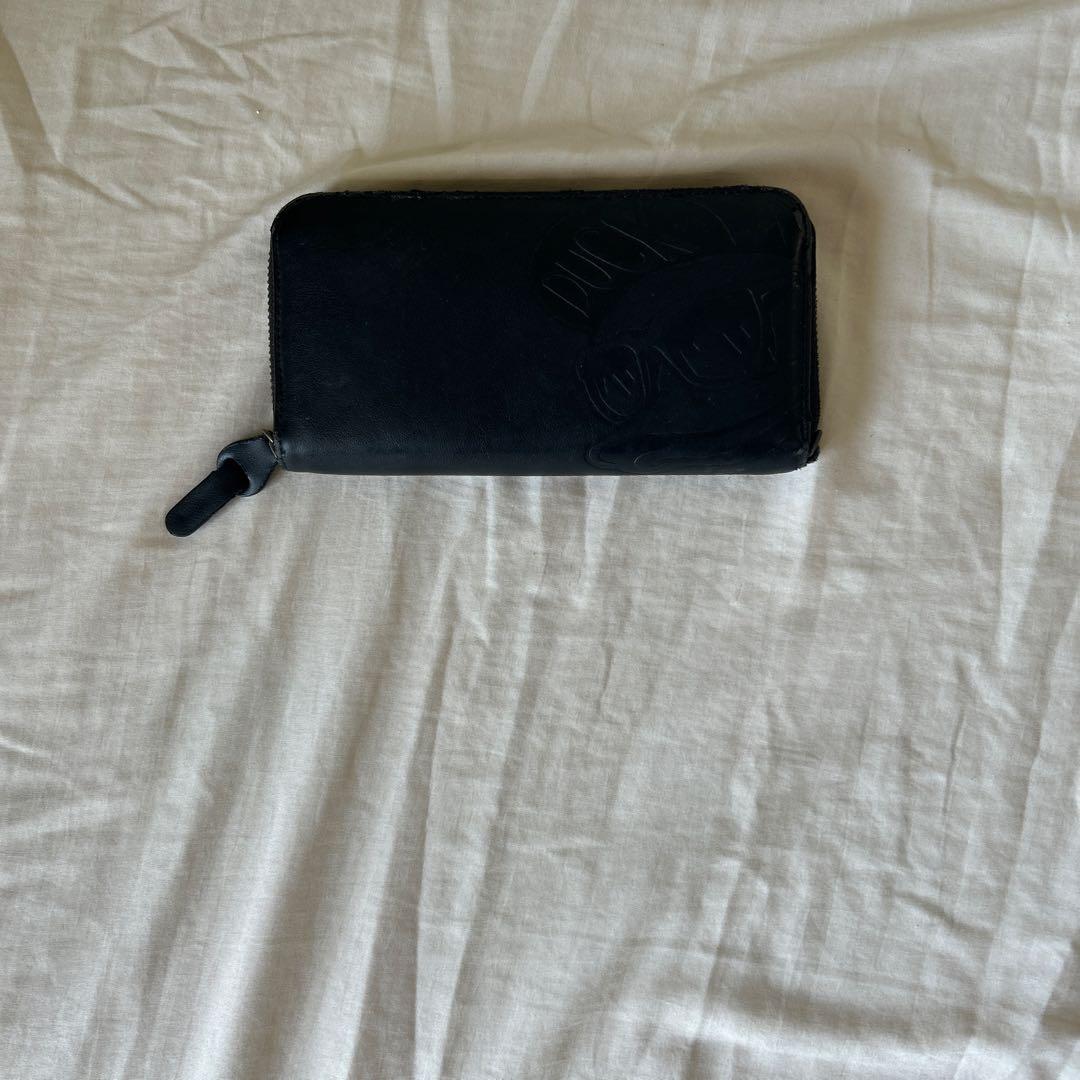 ブラック 長財布 ジッパー式