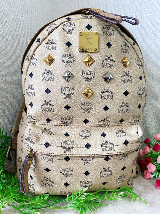 良品【MCM】リュック サック ベージュ ヴィセトス バッグ Mサイズ www