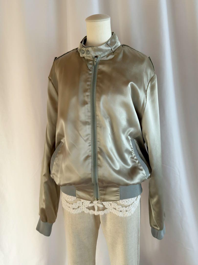 古着 ビンテージ 70s USA シルバー ジャケット 馬 ギラギラ