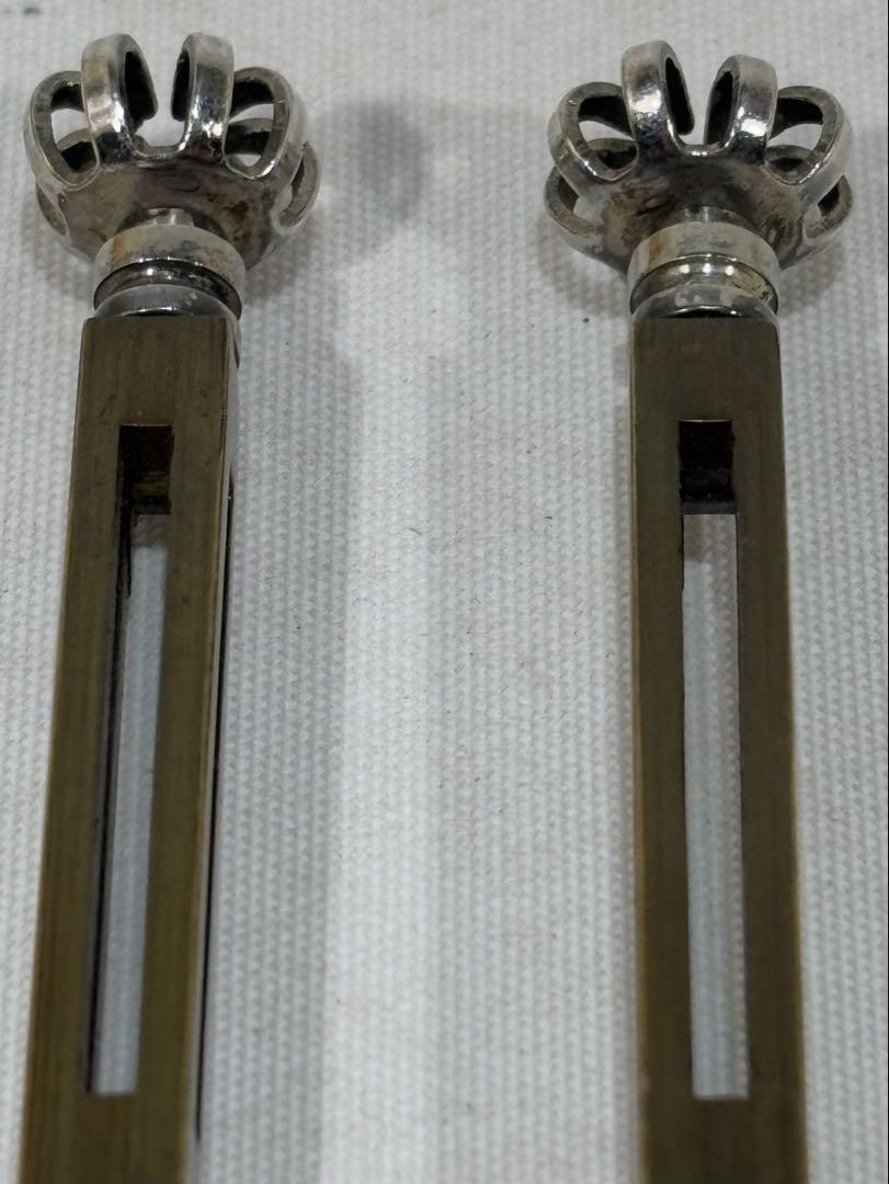 金工師　木村清五郎造　菊頭四方すかし飾火箸　美品　共箱　茶道具　送料込