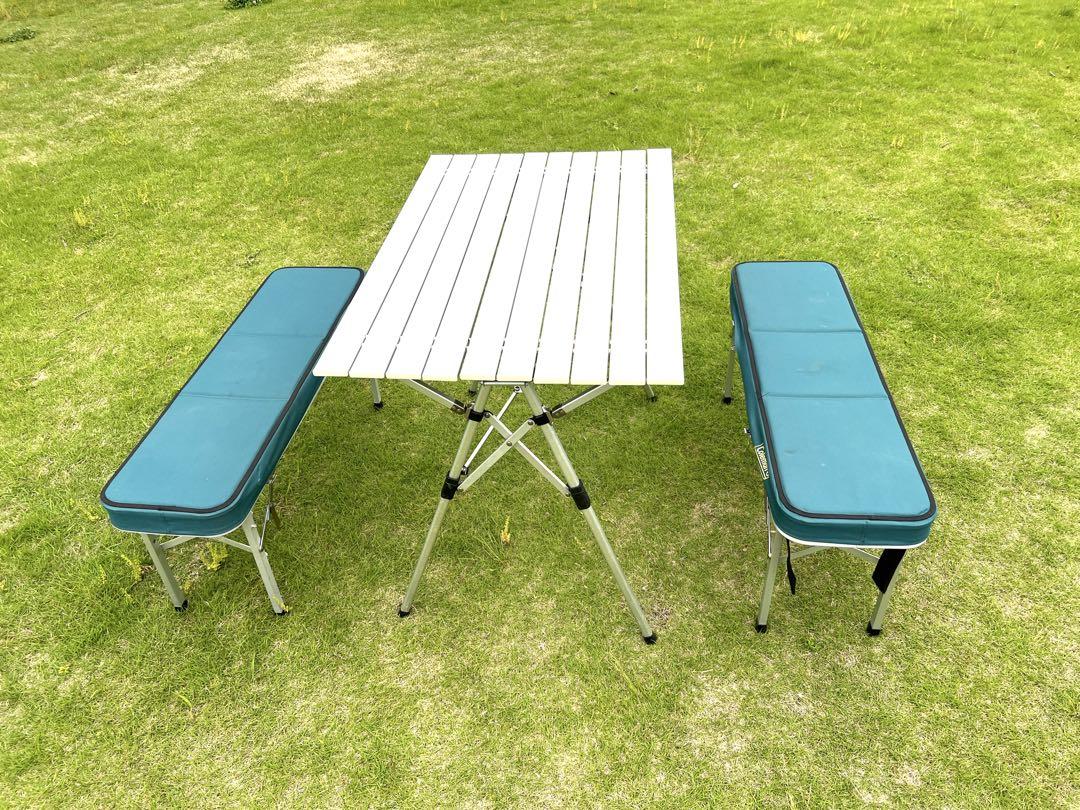 Coleman ベンチセット テーブル 折りたたみ 箱あり