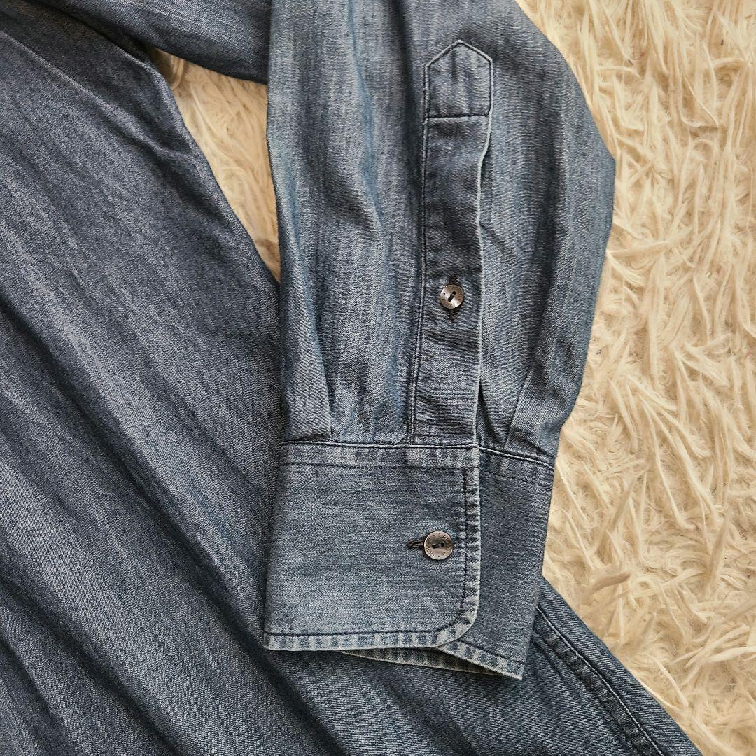 ドルチェアンドガッバーナ デニム風 ニット ドッキング シャツ ロゴボタン ドルチェアンドガッバーナ デニム風 ニット ドッキング シャツ ロゴボタン