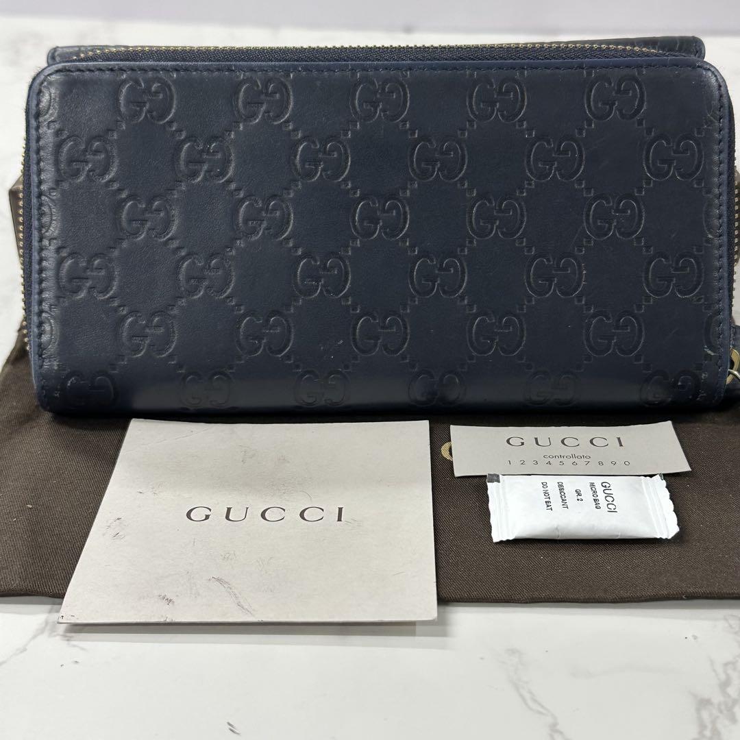 新品入荷 新品同様‼️ グッチ ラウンド シマレザー 長財布 財布 GUCCI 小物