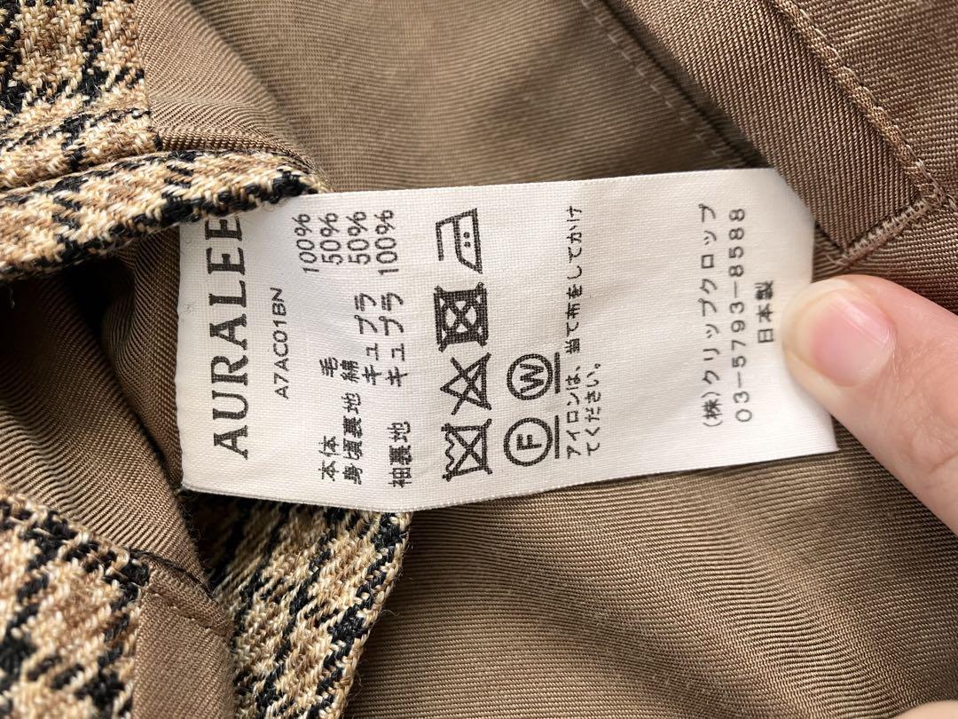 AURALEE 17AW DOUBLE FACE CHECK LONG COAT