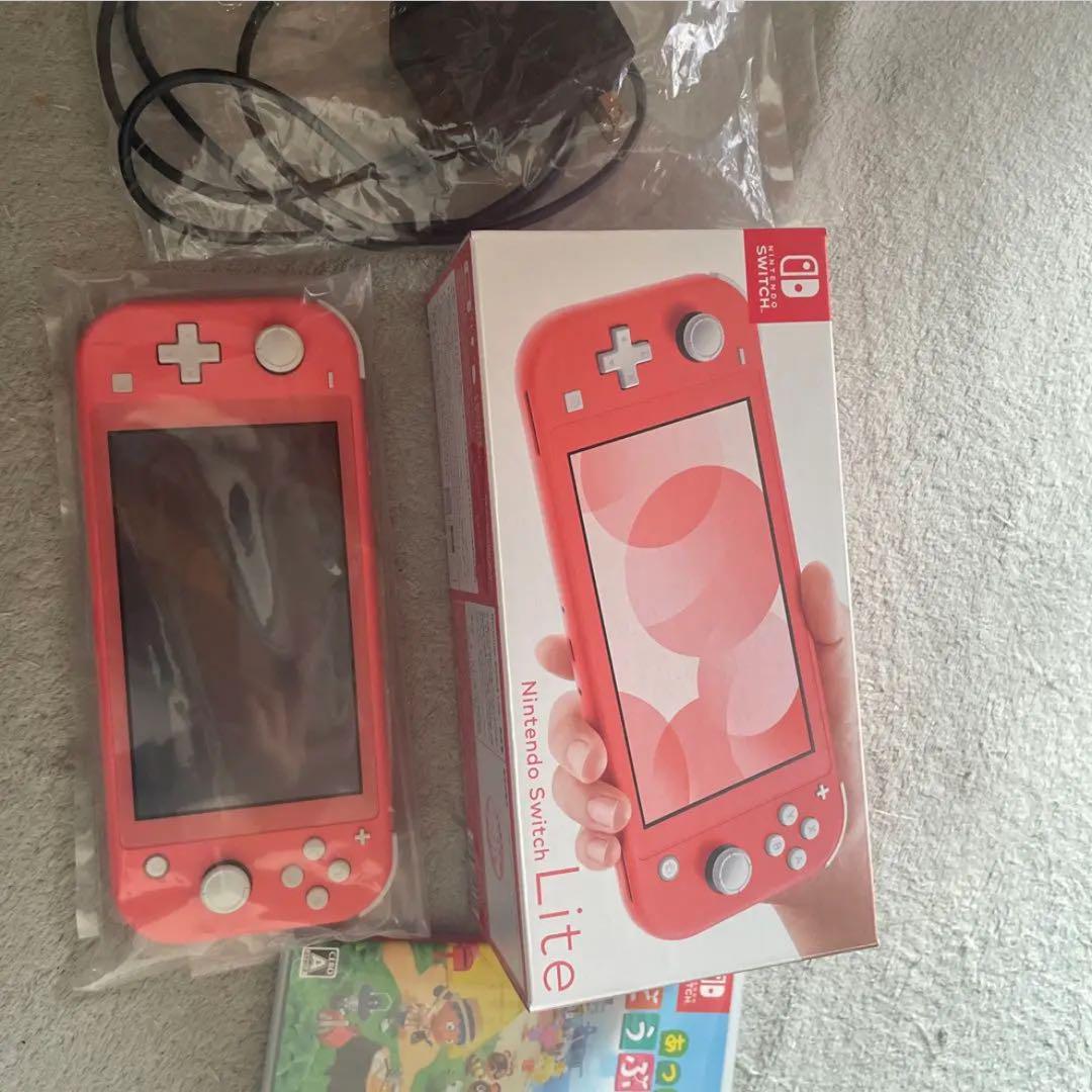 Switch light ピンク➕どうぶつの森、ポケモン