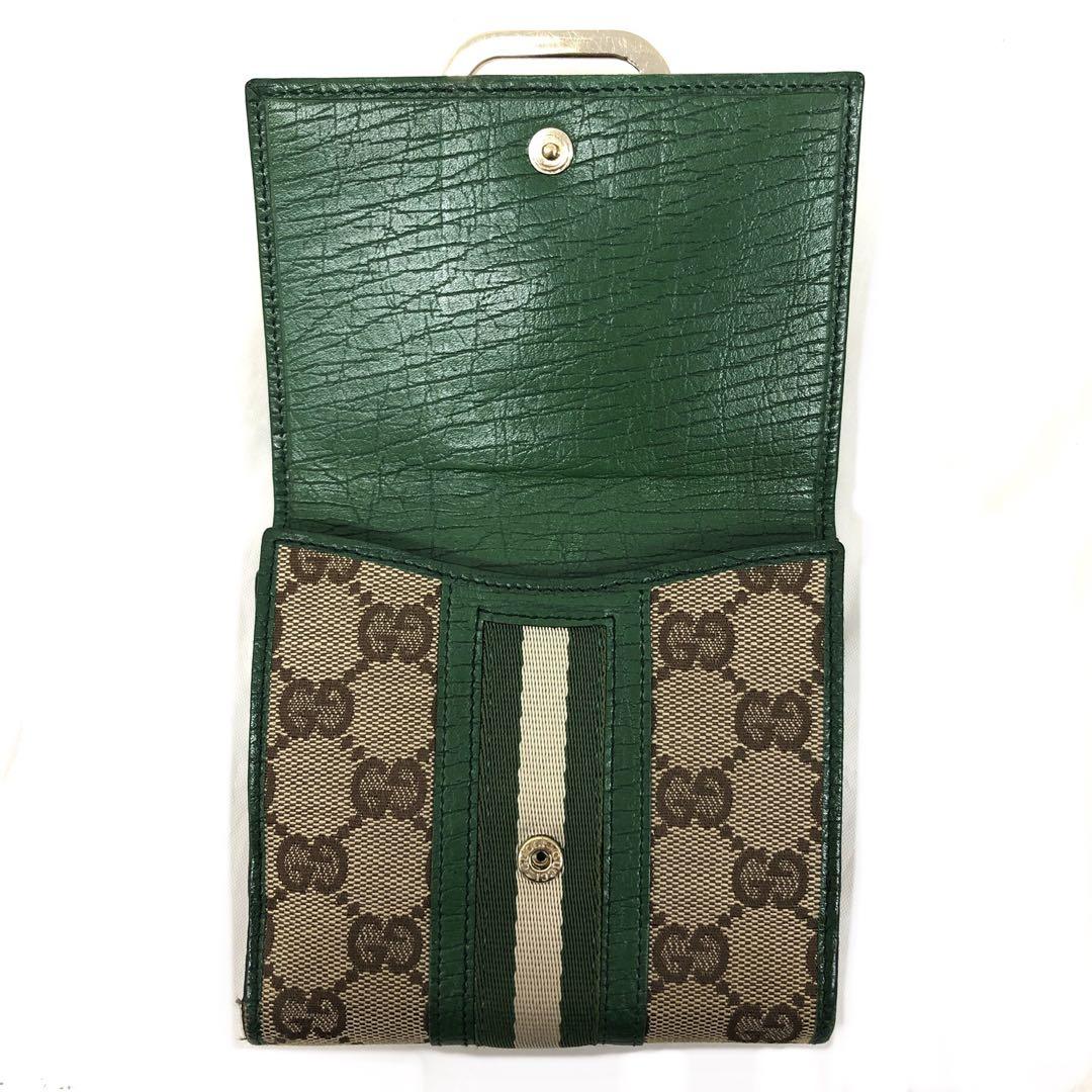 M05/038 GUCCI グッチ 三つ折り財布 GGキャンバス シェリーライン
