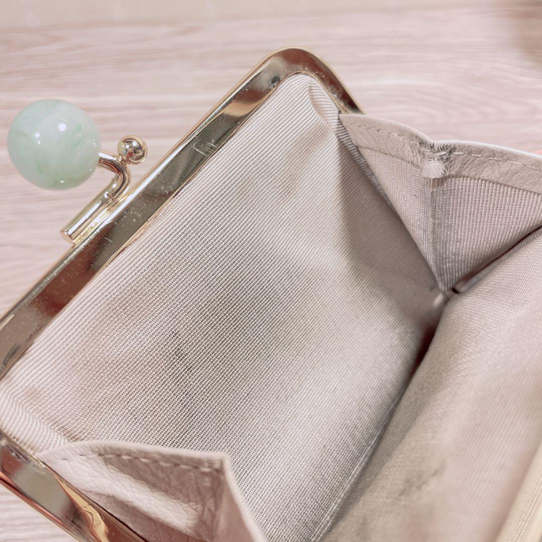 【美品】MIAN 本革 がま口二つ折り財布