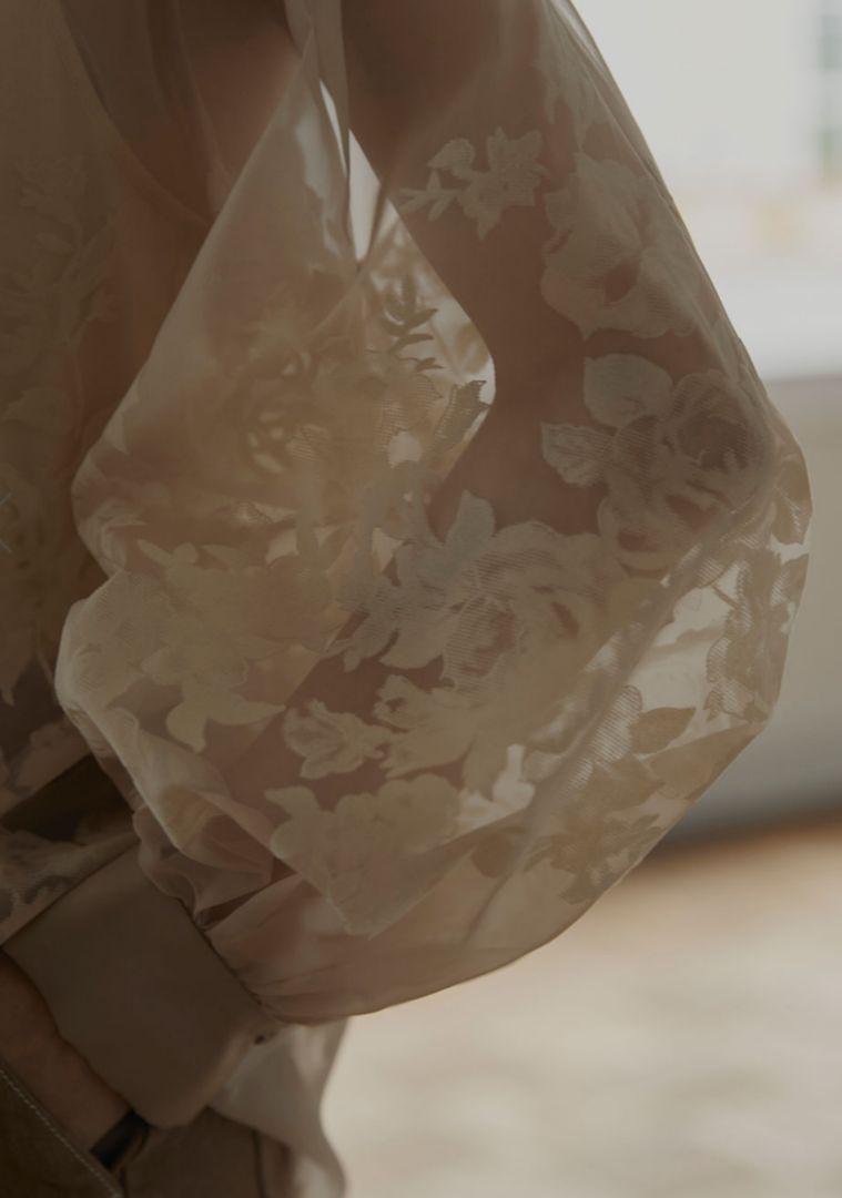 BLOUSE FLOWER HAZE 2WAY Vintage Ameri シャツ/ブラウス(七分/長袖