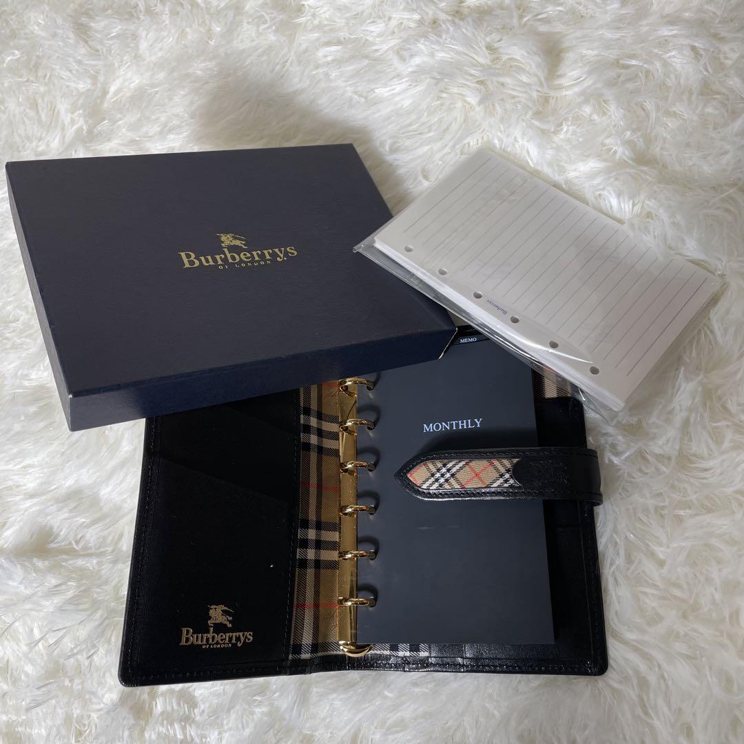 [極美品] Burberry システム手帳 ブラック