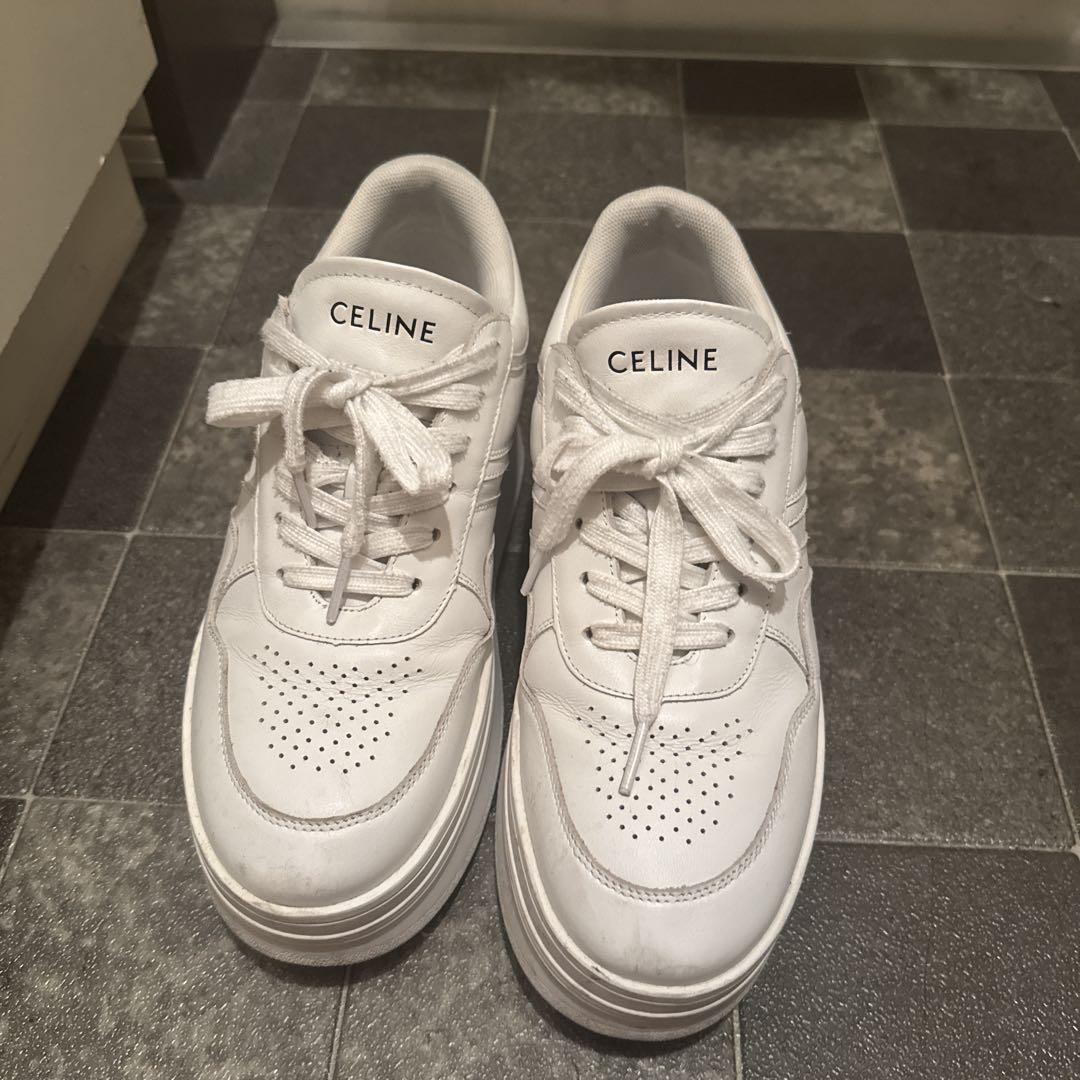 CELINE 厚底スニーカー　40 セリーヌ　白　ホワイト　25 25.5