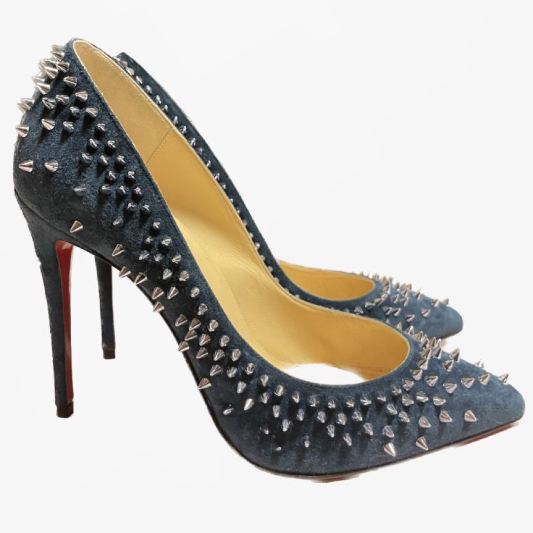 【美品】Christian Louboutin☆パンプス☆22cm☆ネイビー☆